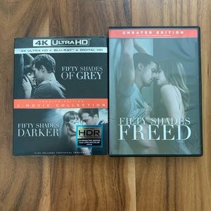 Fifty shades of grey, 50 shades of darker, 50 shades of freed three dvd movies